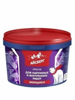 Краска Айсберг А5 для наружных и внутренних работ моющаяся/14 кг